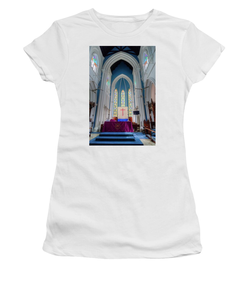 Singapore Women's T-Shirt featuring the photograph St Andrews Cathedral Singapore #6 by David Pyatt