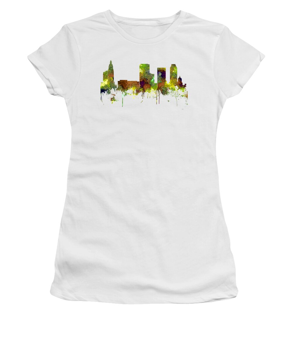 Tulsa Oklahoma Skyline Women's T-Shirt featuring the digital art Tulsa Oklahoma Skyline #6 by Marlene Watson