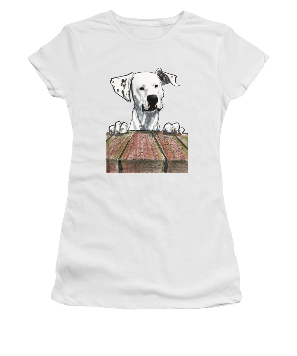 Dalmatian Women's T-Shirt featuring the drawing 7-1403 McCollum by Canine Caricatures By John LaFree