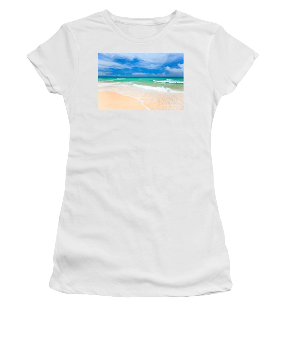 Background Women's T-Shirt featuring the photograph Sandy beach #7 by MotHaiBaPhoto Prints