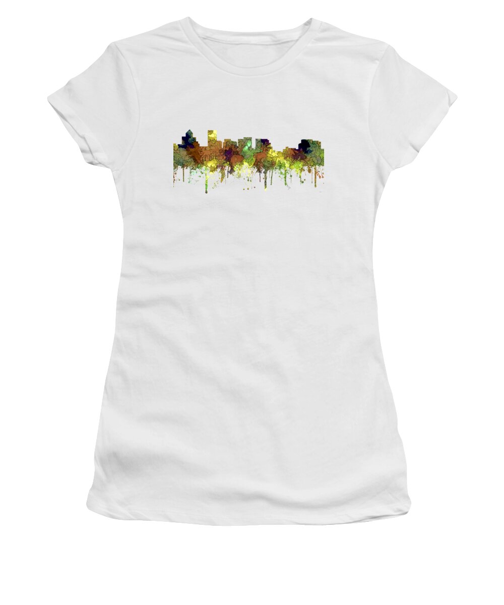 Salem Oregon Skyline Women's T-Shirt featuring the digital art Salem Oregon Skyline #8 by Marlene Watson