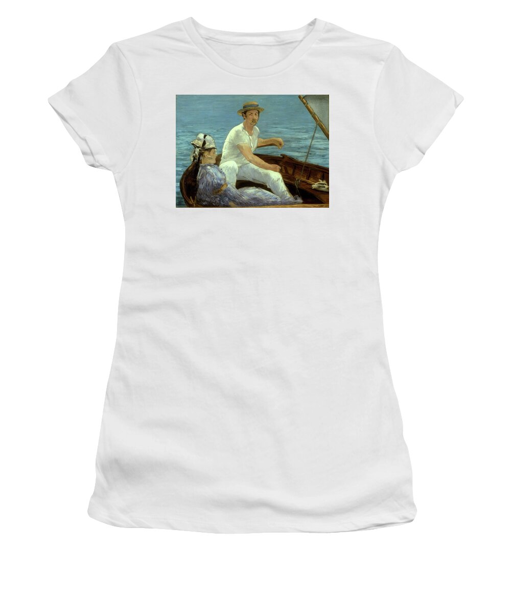 Boating Women's T-Shirt featuring the painting Boating by Edouard Manet