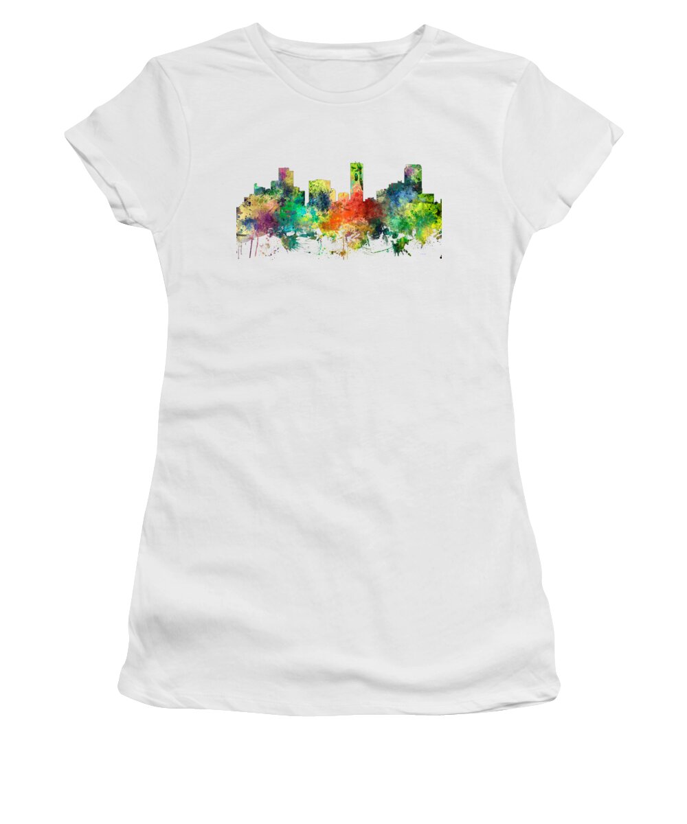 Denver Colorado Skyline Women's T-Shirt featuring the digital art Denver Colorado Skyline #9 by Marlene Watson