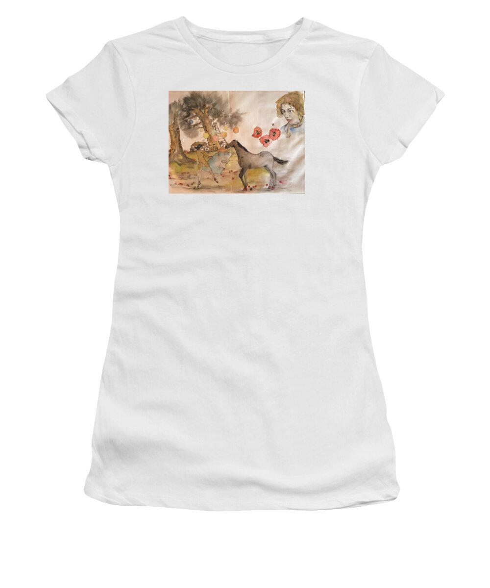 Trees. Landscape Women's T-Shirt featuring the painting Trees trees trees And more album #1 by Debbi Saccomanno Chan