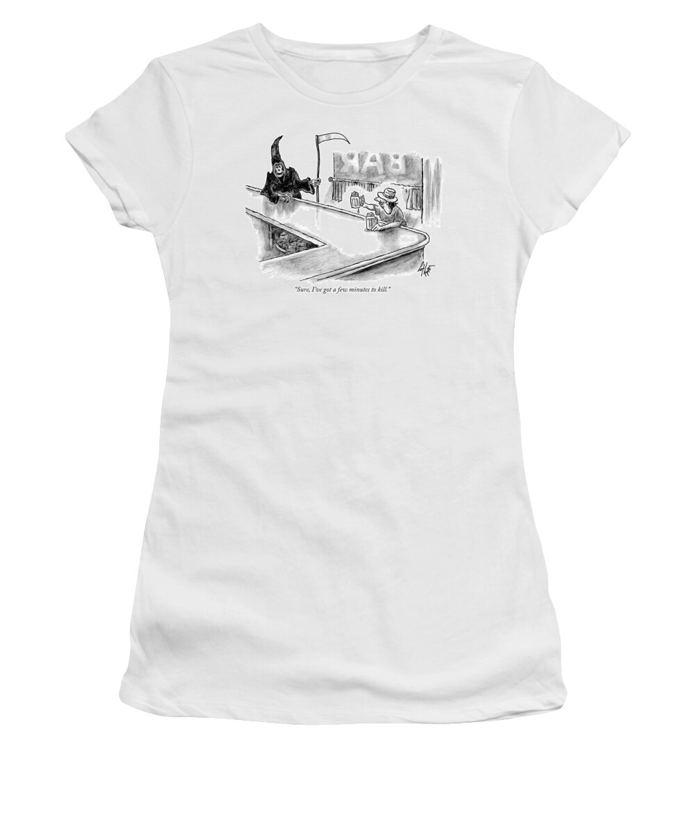 Sure Women's T-Shirt featuring the drawing A few minutes to kill by Frank Cotham