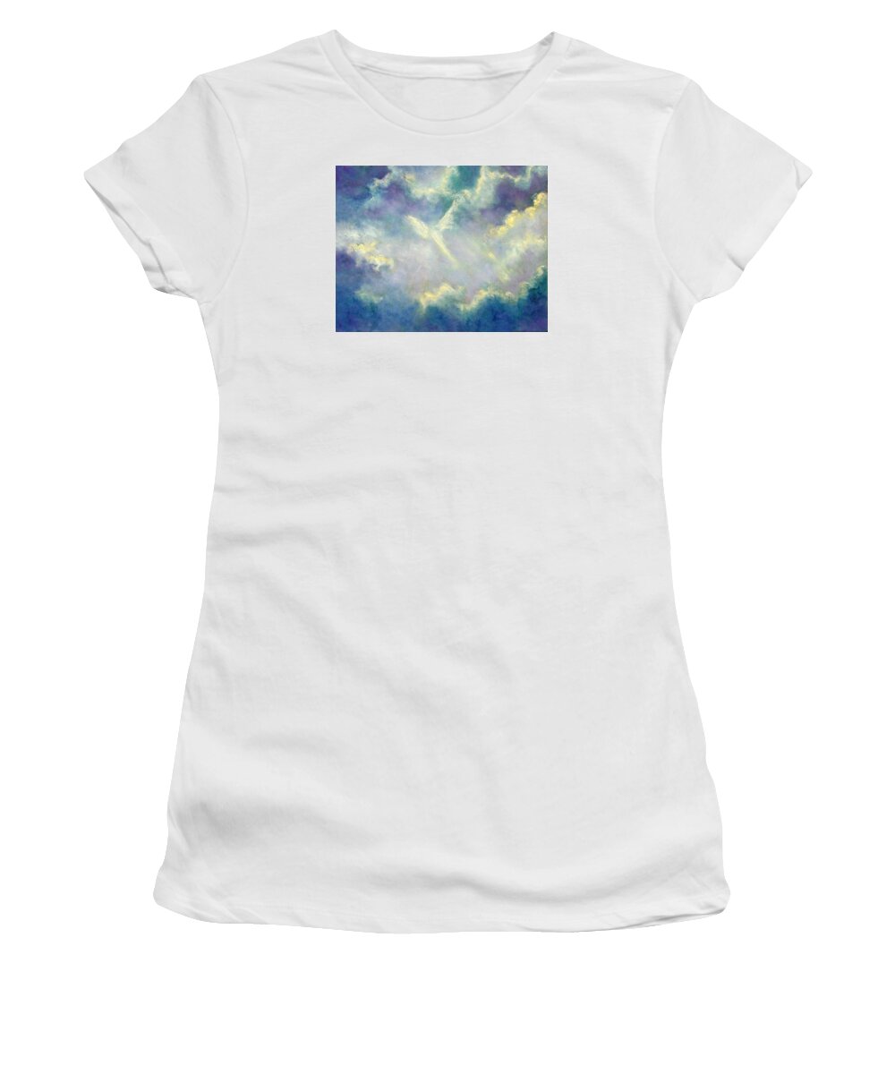Angel Women's T-Shirt featuring the painting A Gift From Heaven by Marina Petro