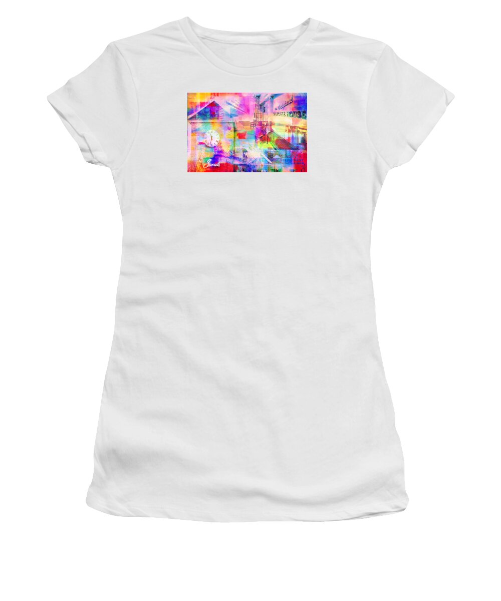 Bay Center Women's T-Shirt featuring the photograph Wayzata Collage by Susan Stone