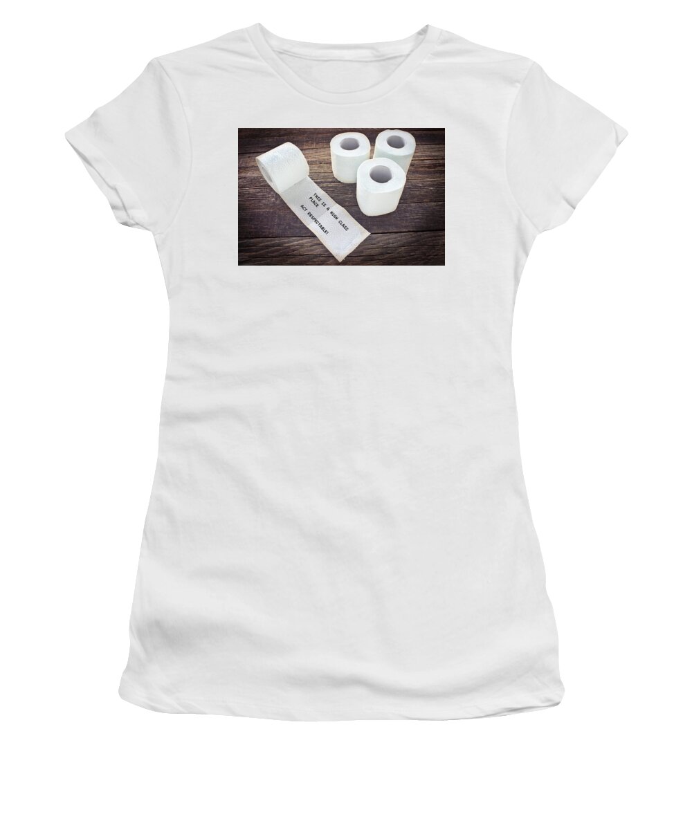 Outhouses Women's T-Shirt featuring the photograph A High Class Place by Gene Parks