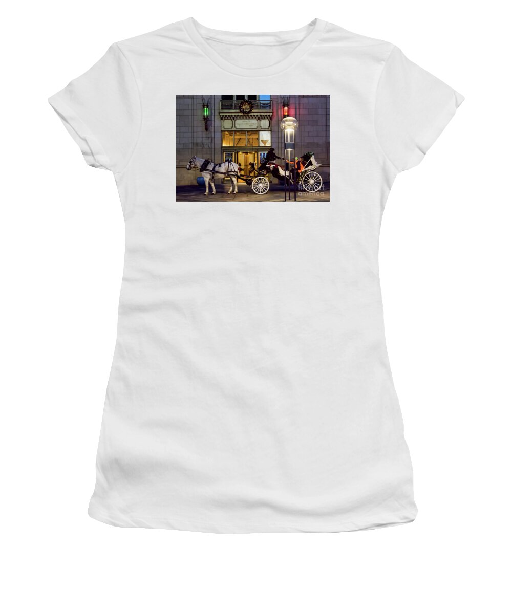 Horse Women's T-Shirt featuring the photograph A Holiday Ride by Steven Parker
