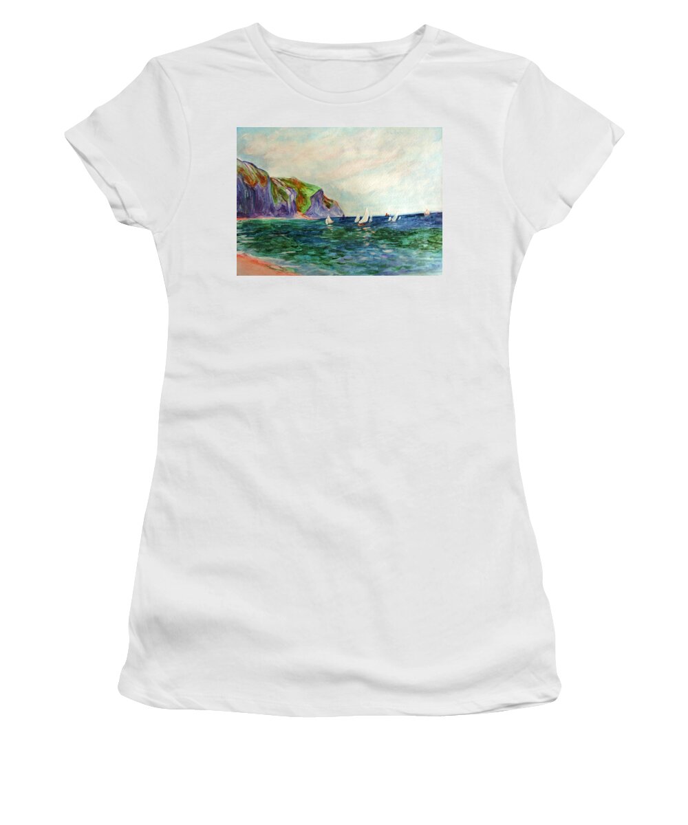 Landscape Women's T-Shirt featuring the painting A little Monet by Julie Lueders 