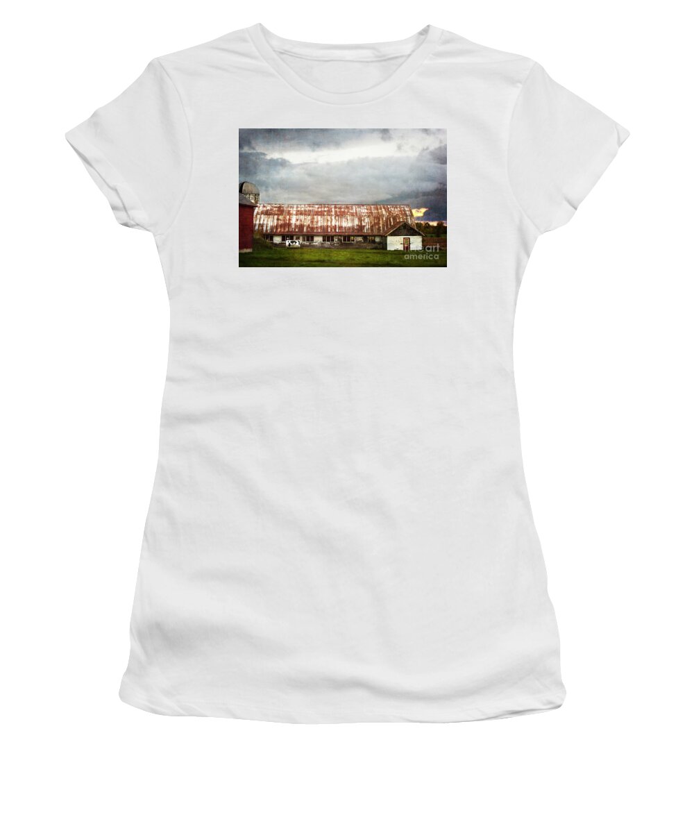 Farm Women's T-Shirt featuring the photograph Abandoned Dairy Farm by Judy Wolinsky