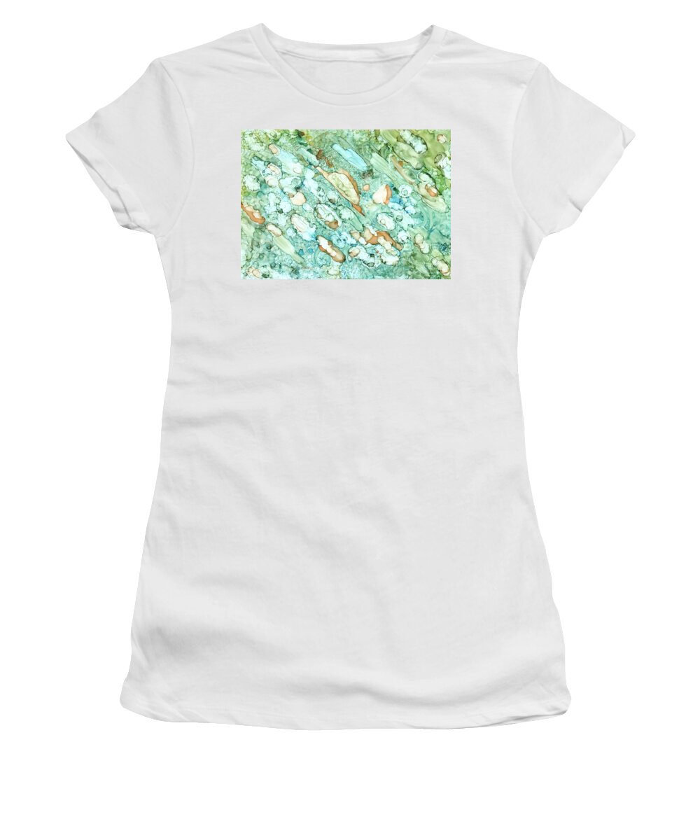 Abstract Women's T-Shirt featuring the painting Abstract 21 by Lucie Dumas