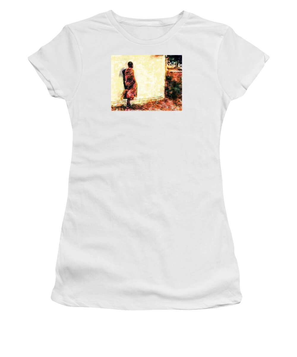 Monk Women's T-Shirt featuring the digital art Abstract and Bold by Cameron Wood