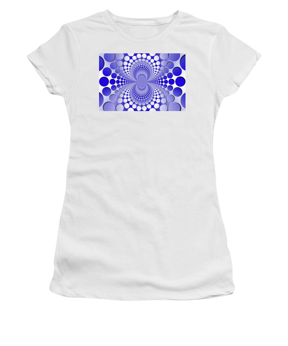 Abstract Women's T-Shirt featuring the digital art Abstract blue and white pattern by Vladimir Sergeev