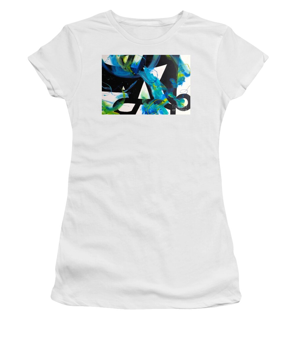 Blue Women's T-Shirt featuring the painting Study in Blue I by Patsy Walton