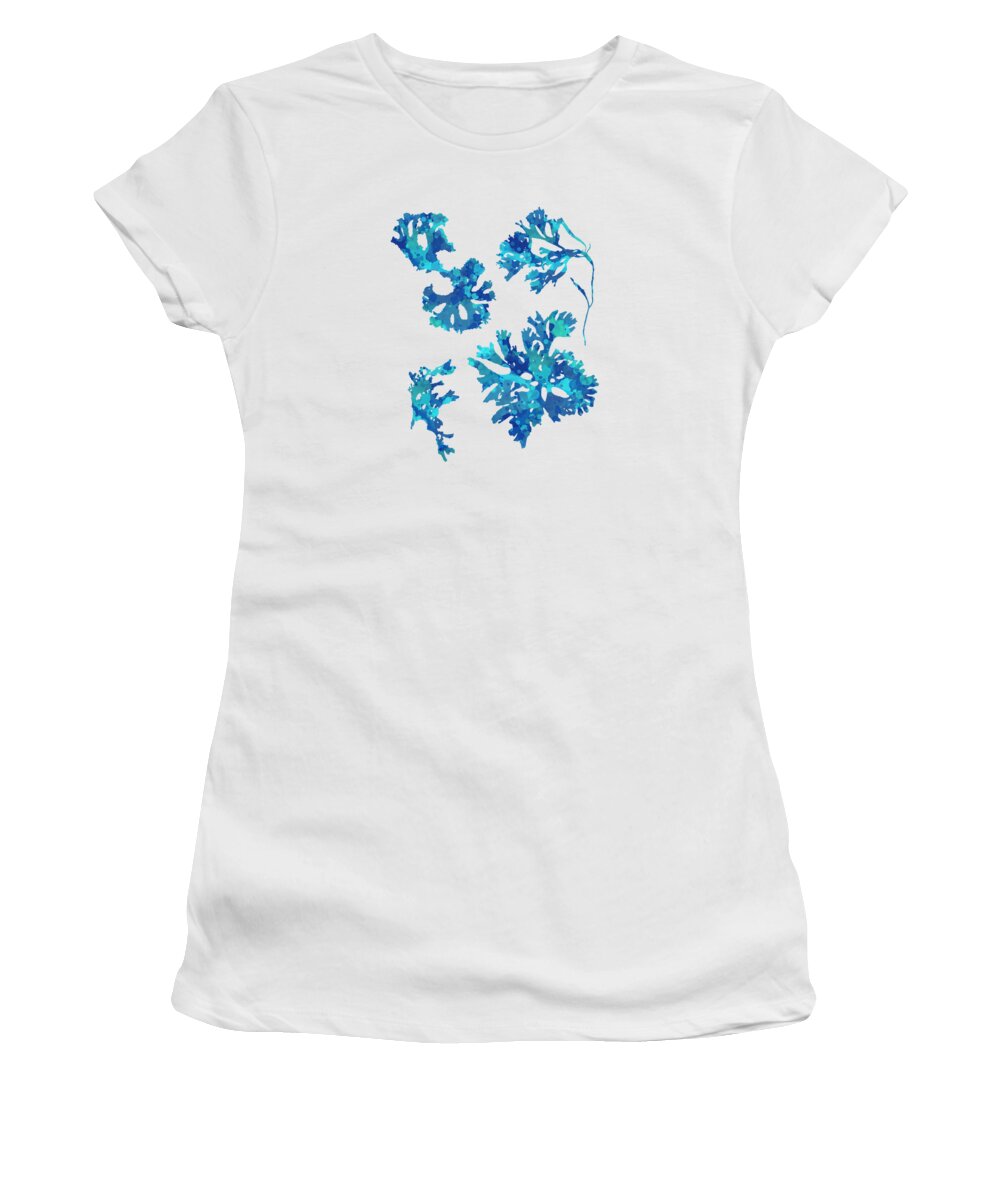 Abstract Women's T-Shirt featuring the mixed media Abstract Seaweed Art Rhodomenia Laciniata by Christina Rollo