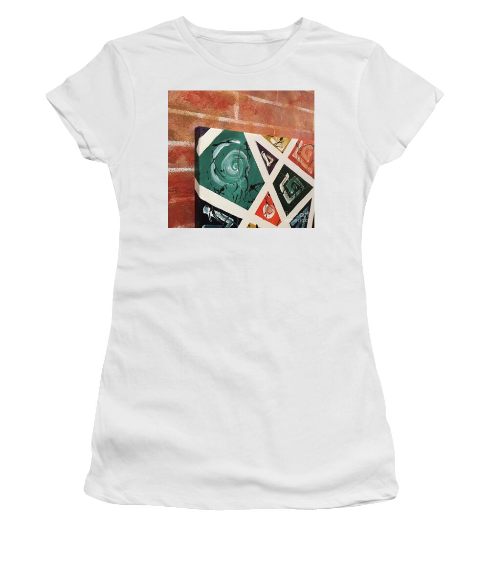 Painting Women's T-Shirt featuring the painting Abstract Wall Decor by Lisa Kaiser