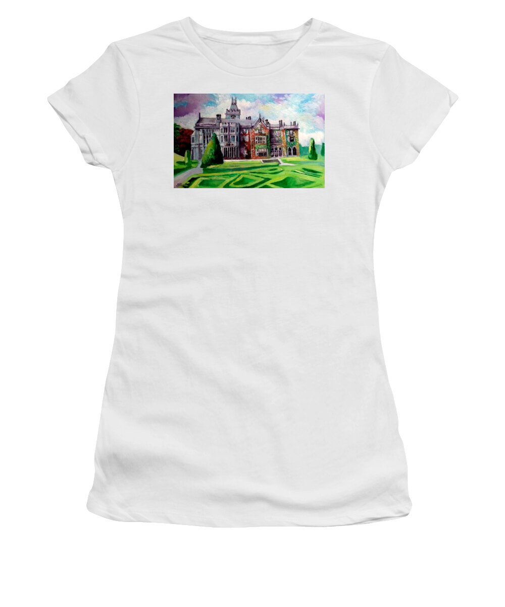 Ireland Women's T-Shirt featuring the painting Adare Manor Co Limerck Ireland by Paul Weerasekera