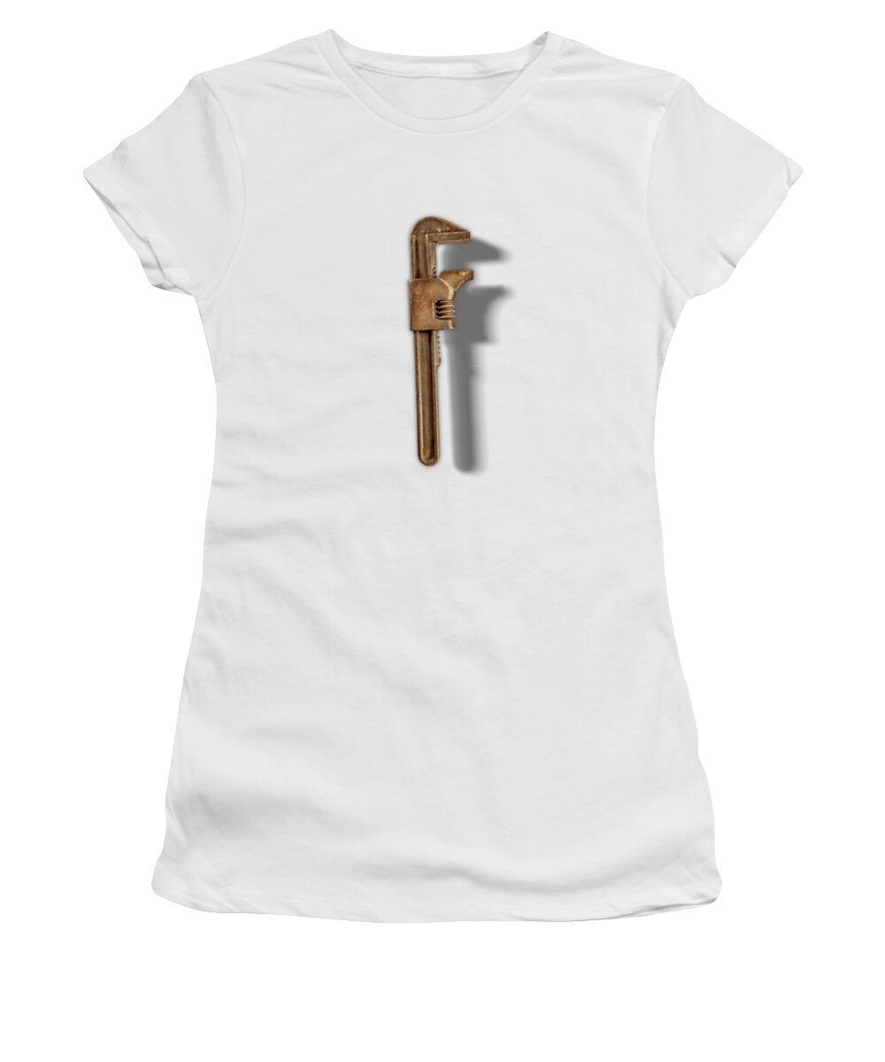 Antique Women's T-Shirt featuring the photograph Adjustable Wrench Back on Color Paper by YoPedro