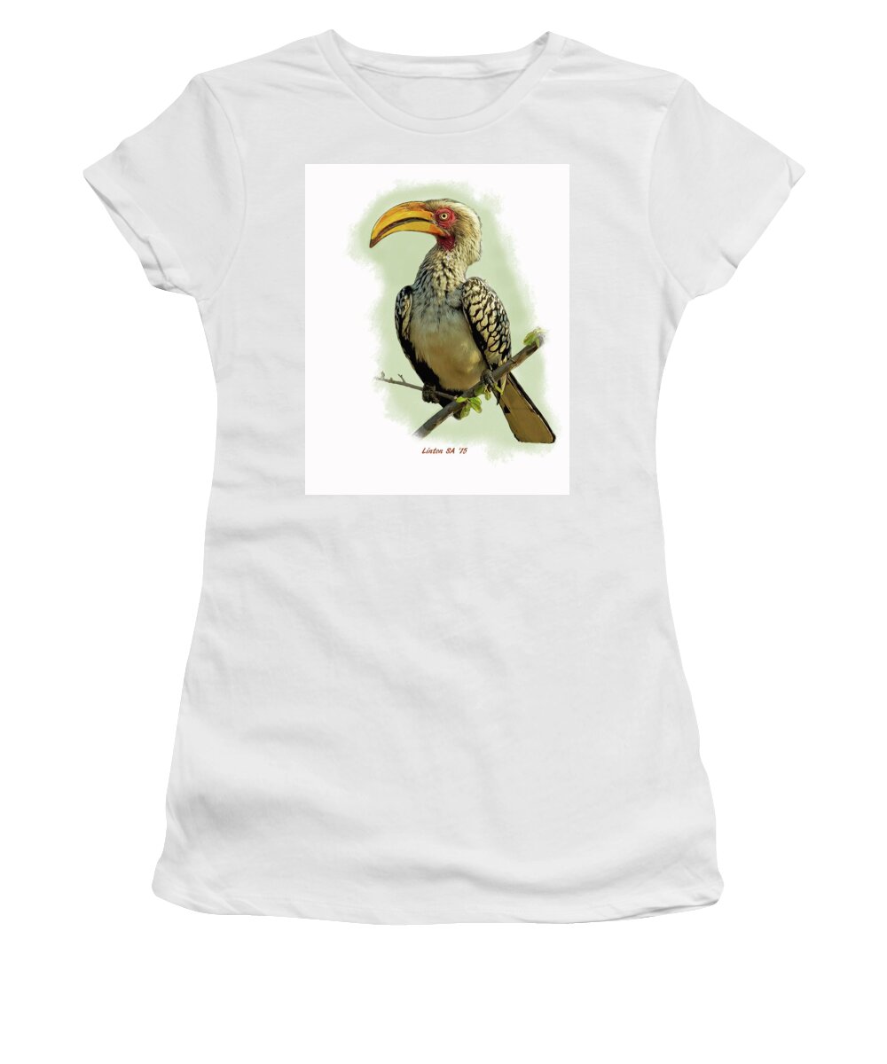 African Hornbill Women's T-Shirt featuring the digital art African Hornbill by Larry Linton