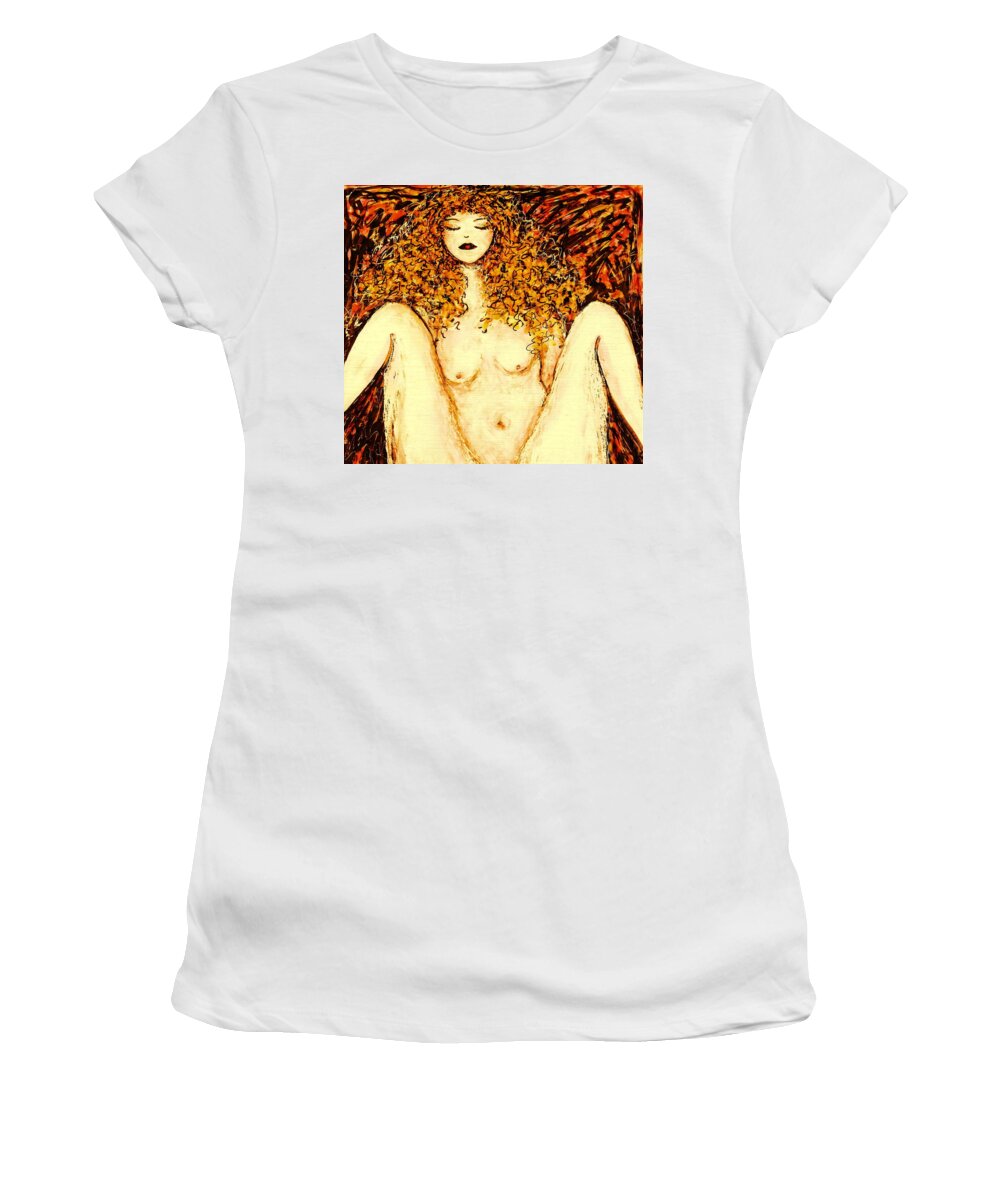 Femme Nue Women's T-Shirt featuring the painting Afternoon Nap by Natalie Holland