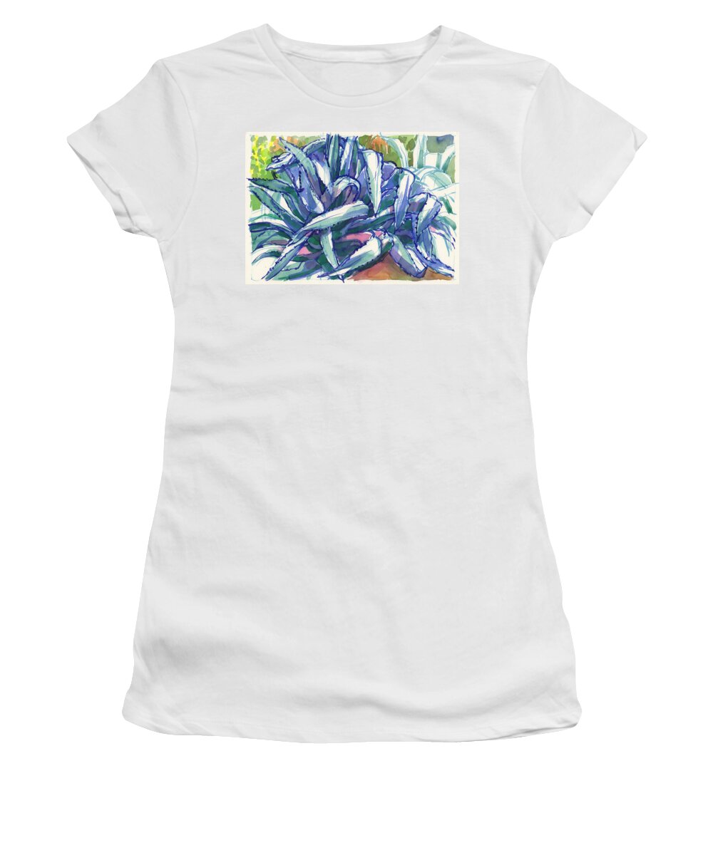 Plant Women's T-Shirt featuring the painting Agave Tangle by Judith Kunzle