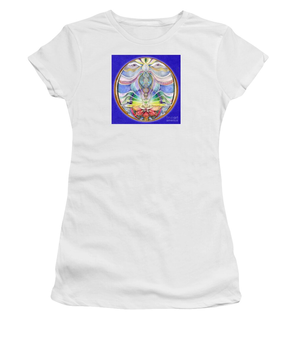 Mandala Women's T-Shirt featuring the painting Alignment Mandala by Jo Thomas Blaine
