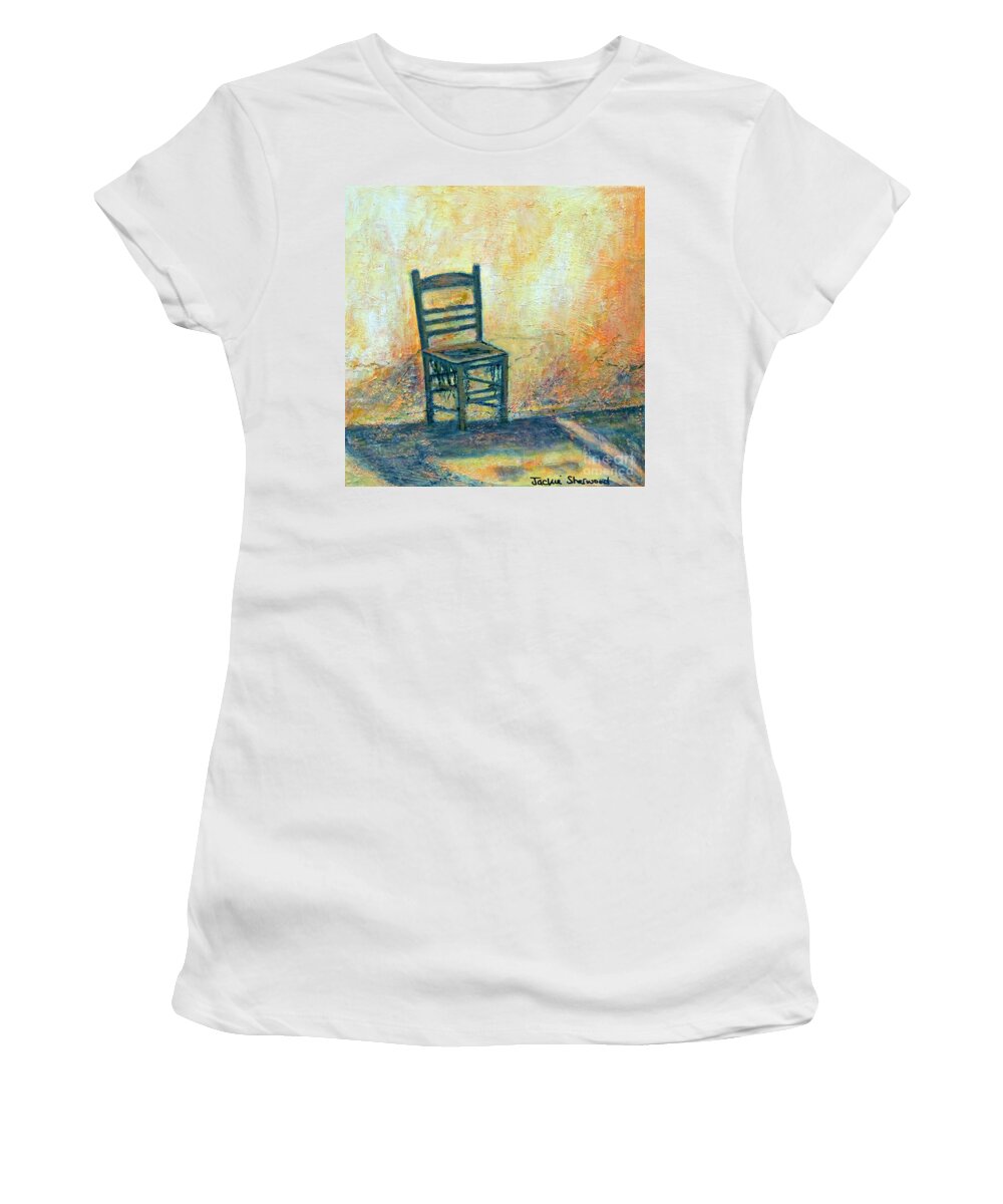 Greece Women's T-Shirt featuring the painting Alone Koroni by Jackie Sherwood