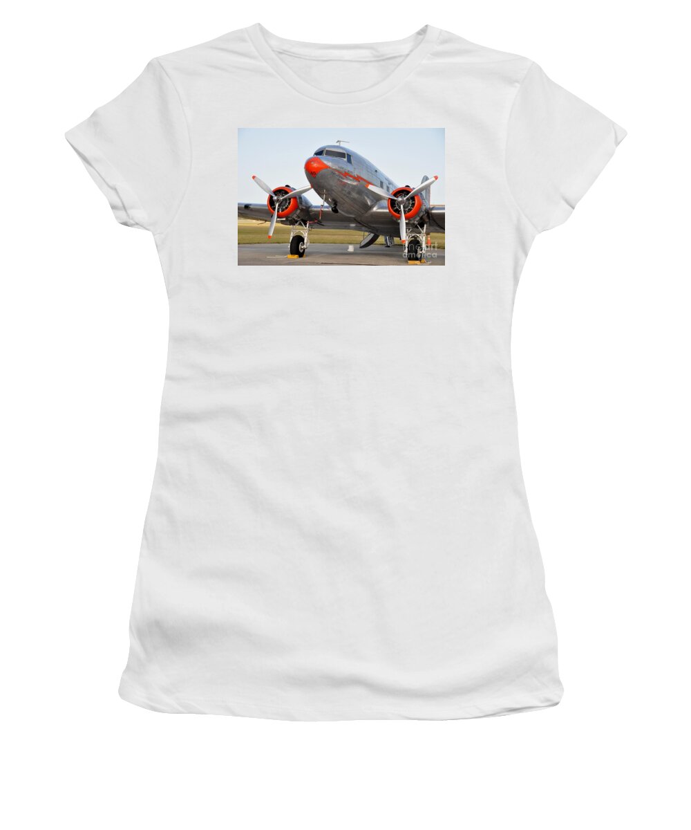 American Women's T-Shirt featuring the photograph American Airlines DC3 by John Black