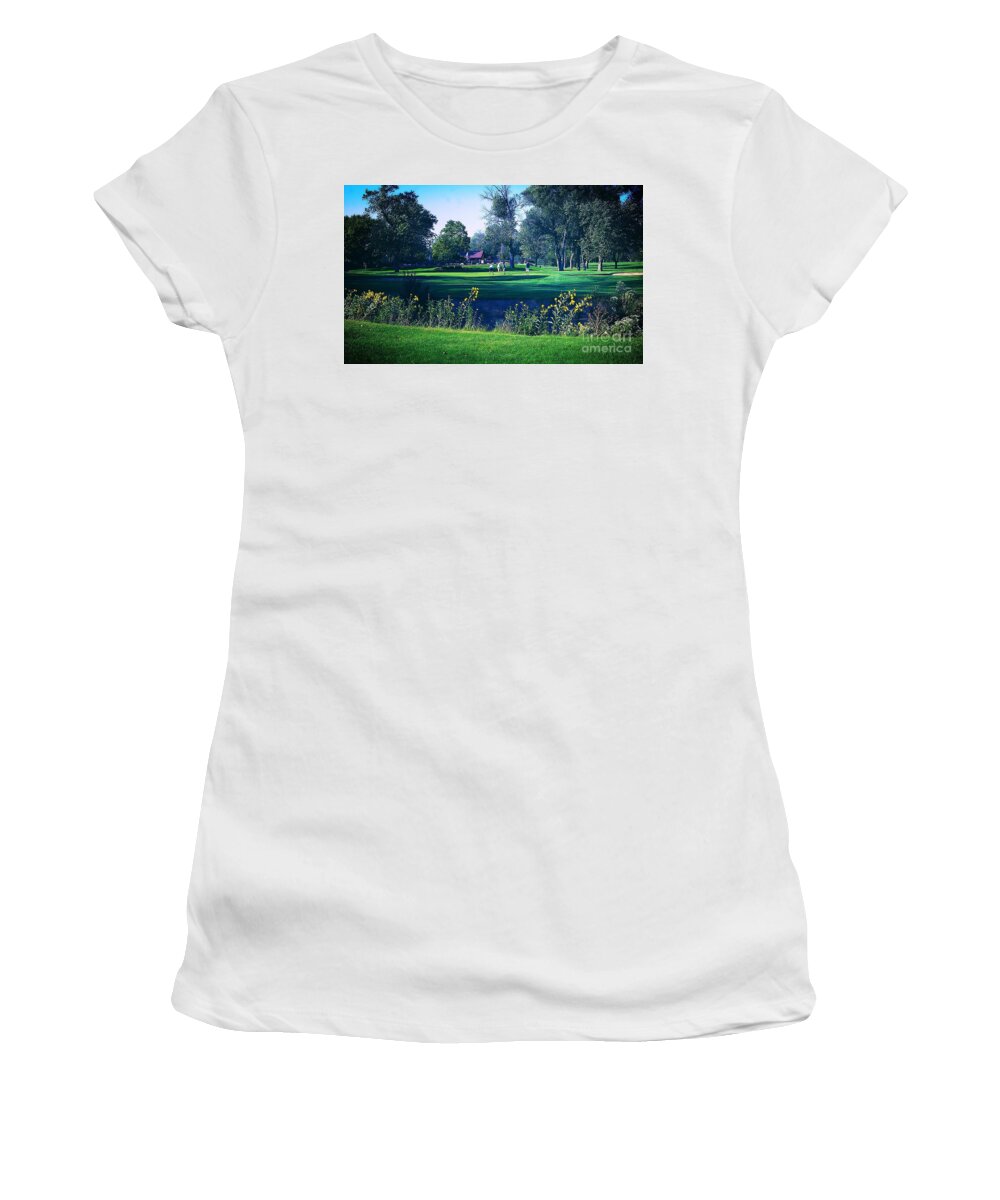 American Golf Course Women's T-Shirt featuring the photograph American Golf Course by Frank J Casella
