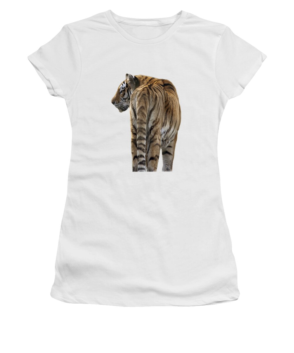 T-shirt Women's T-Shirt featuring the photograph Amur Tiger on Transparent background by Terri Waters