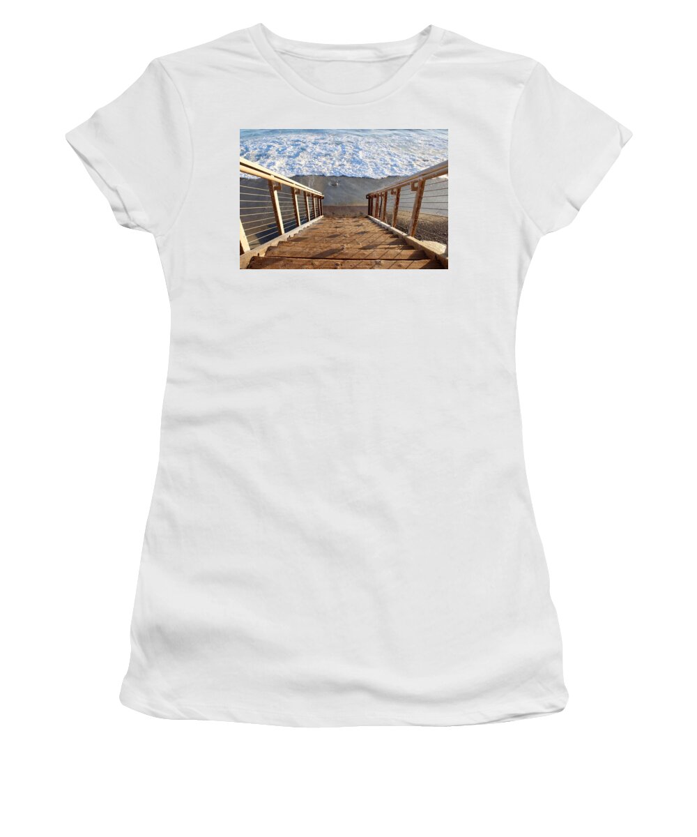 San Clemente Women's T-Shirt featuring the photograph An Invitation by Brian Eberly