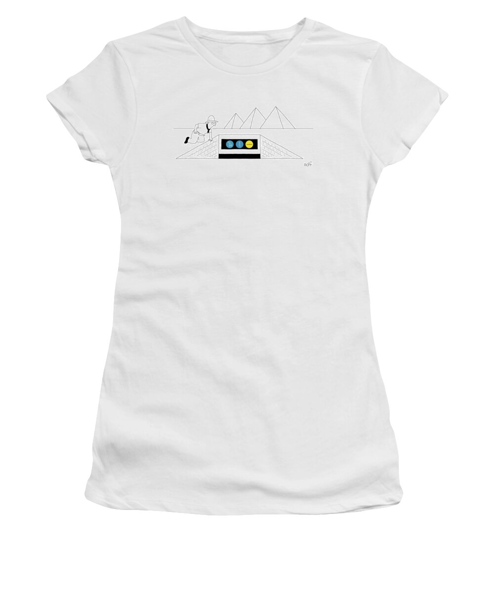 Subway Women's T-Shirt featuring the drawing Ancient Subway by Seth Fleishman