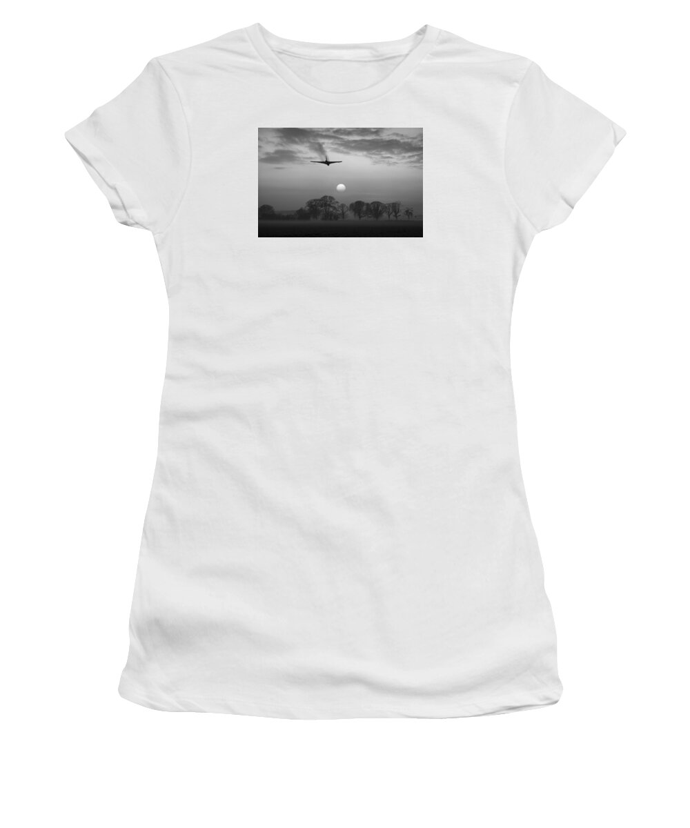 Avro Vulcan Women's T-Shirt featuring the photograph And finally black and white version by Gary Eason