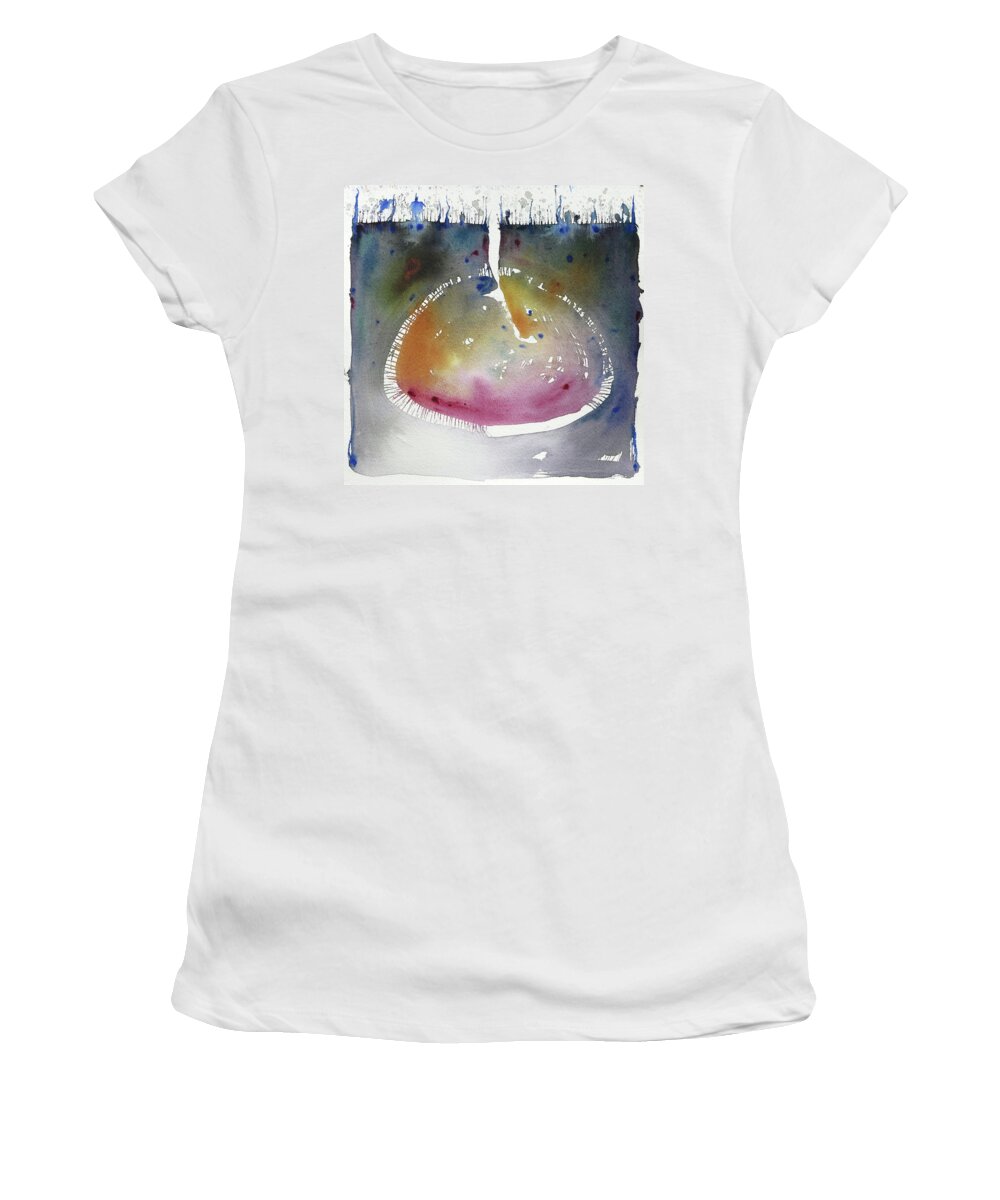 Painting Women's T-Shirt featuring the painting And still it's bothering 4 by Petra Rau