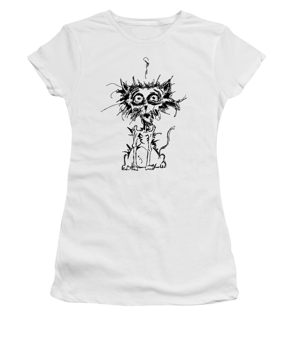 Terror Women's T-Shirt featuring the digital art Angst Cat by Nicholas Ely