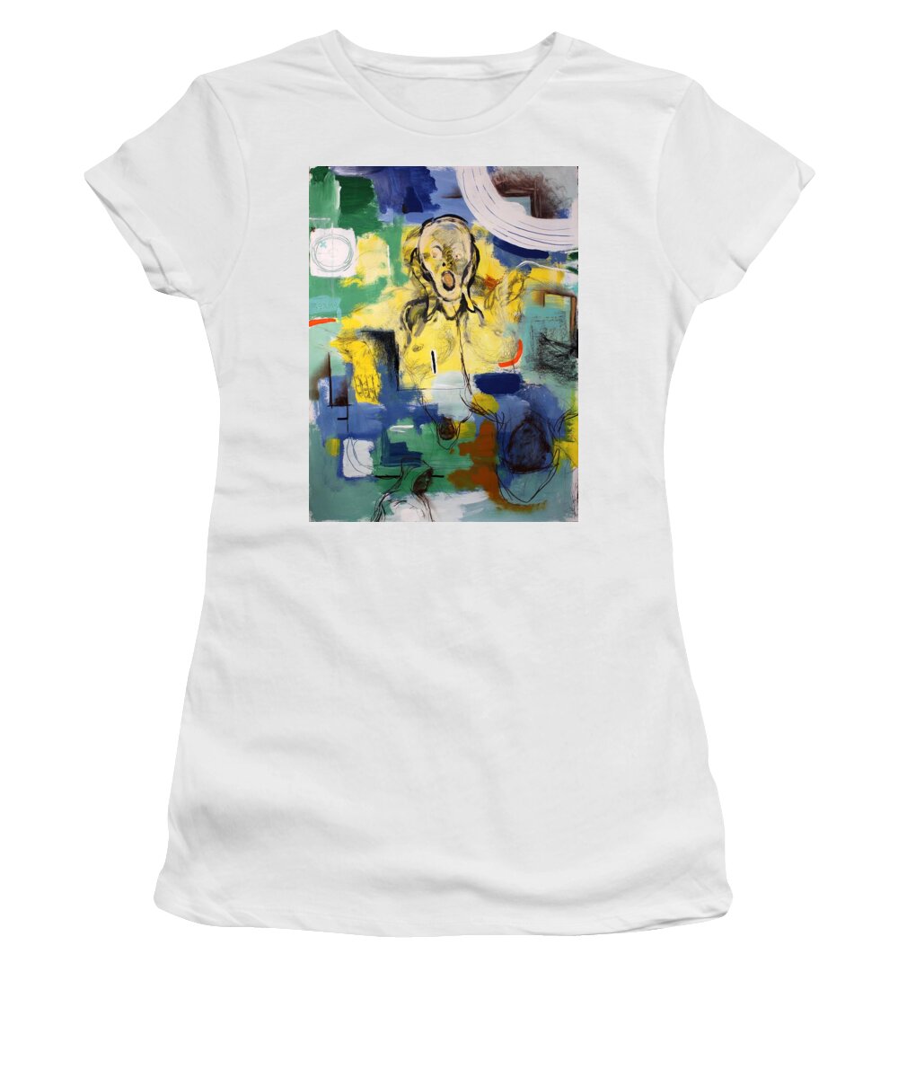 Expressive Women's T-Shirt featuring the mixed media Angstate by Aort Reed