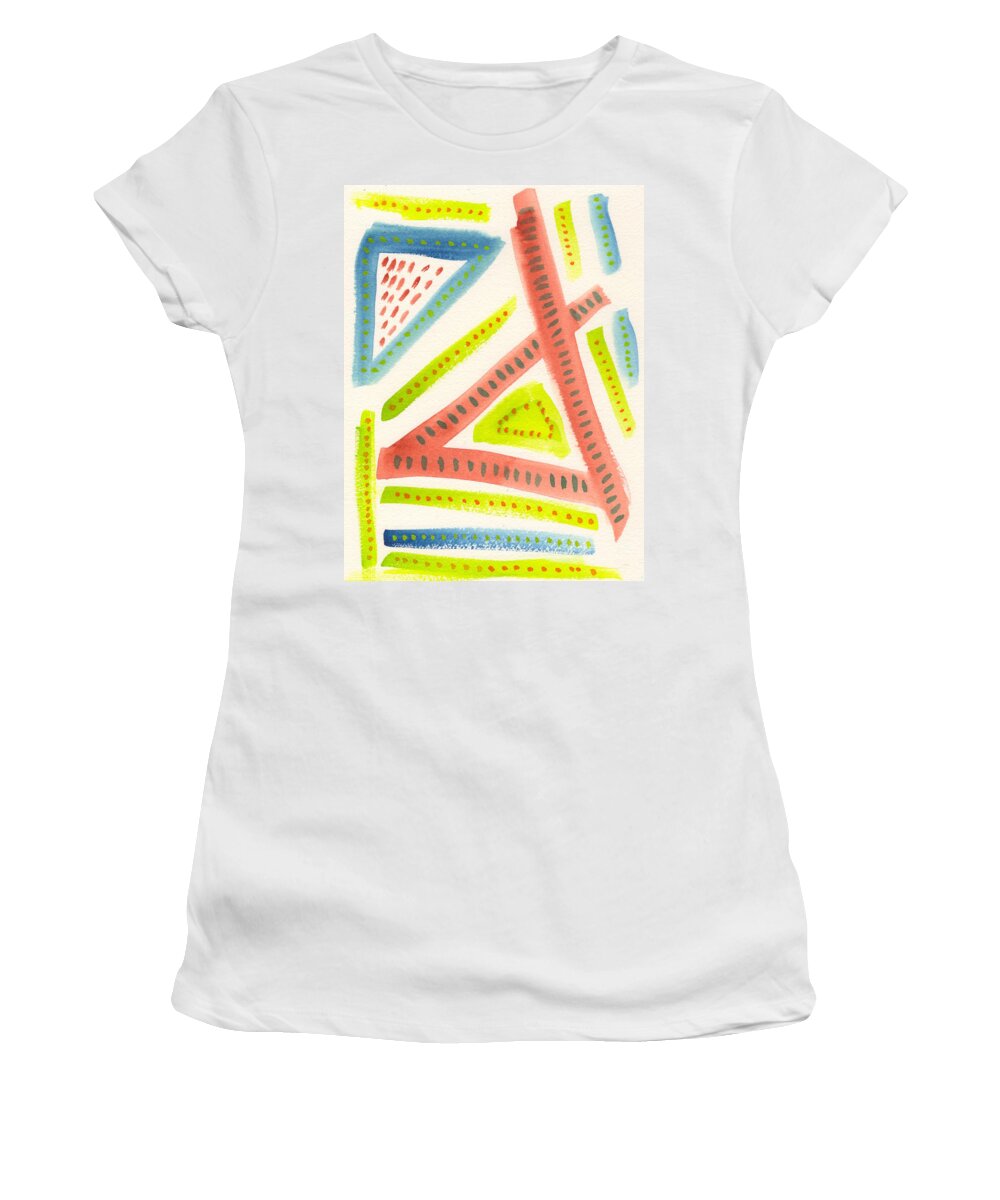Watercolor Women's T-Shirt featuring the painting Angular Spaces by Marcy Brennan