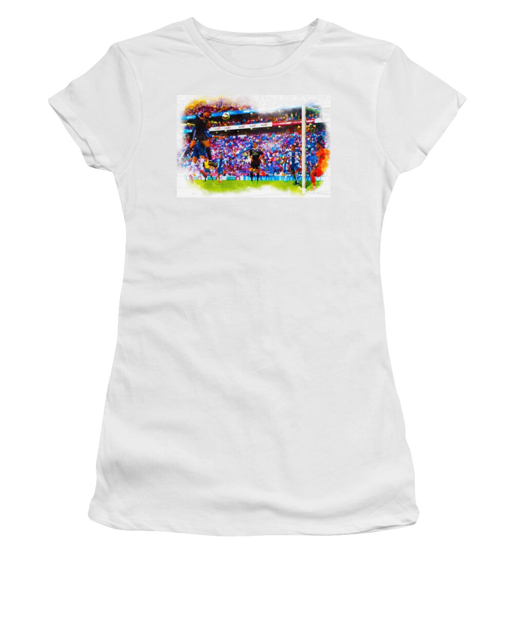 Angel Di Maria Women's T-Shirt featuring the digital art Another one down..Another one bite the dust by Don Kuing