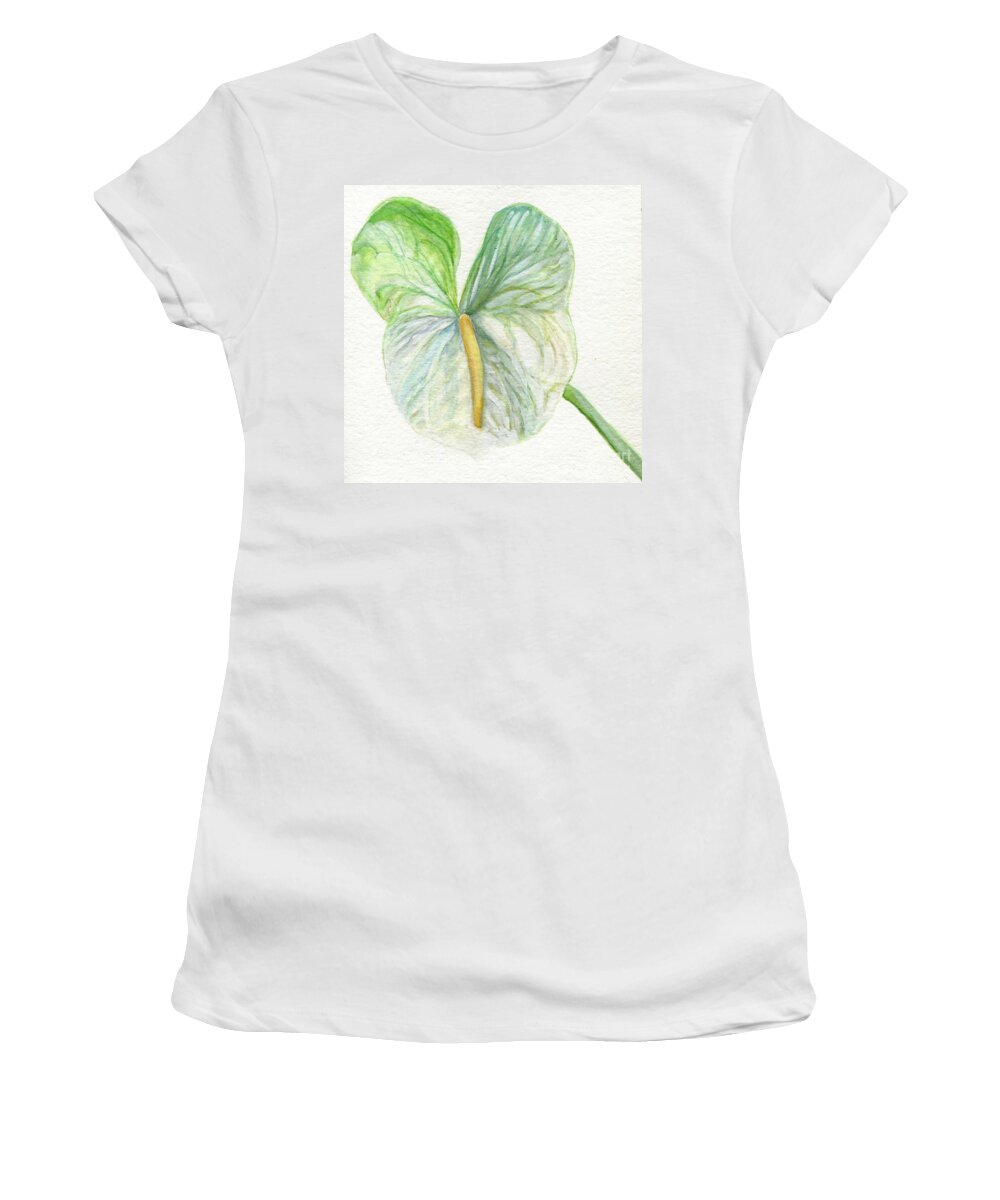 Plant Women's T-Shirt featuring the painting Anthurium by Laurie Rohner