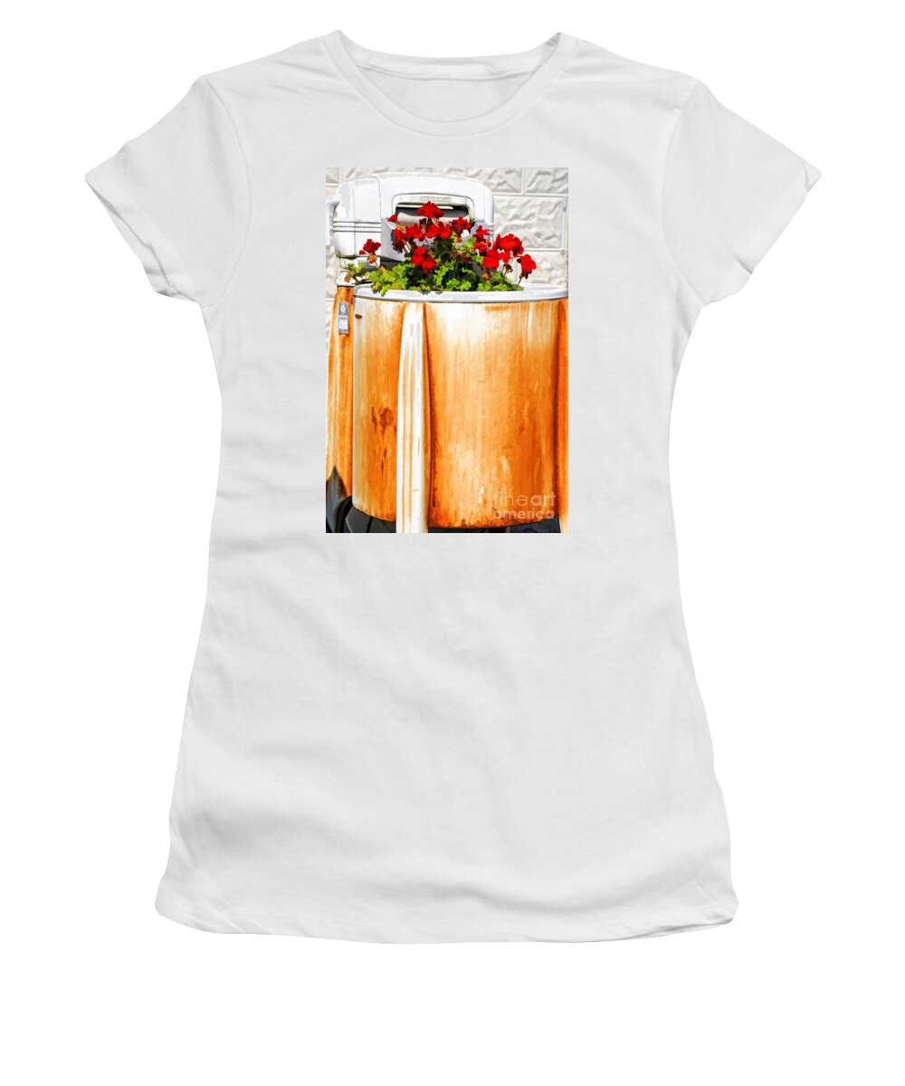Washing Women's T-Shirt featuring the photograph Antique Speed Queen Washing Machine by Kathleen K Parker