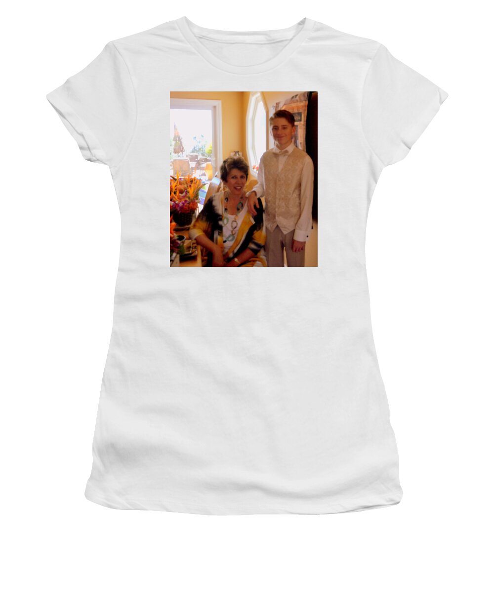 Canvas Women's T-Shirt featuring the photograph Antonia and Grandson by Antonia Citrino