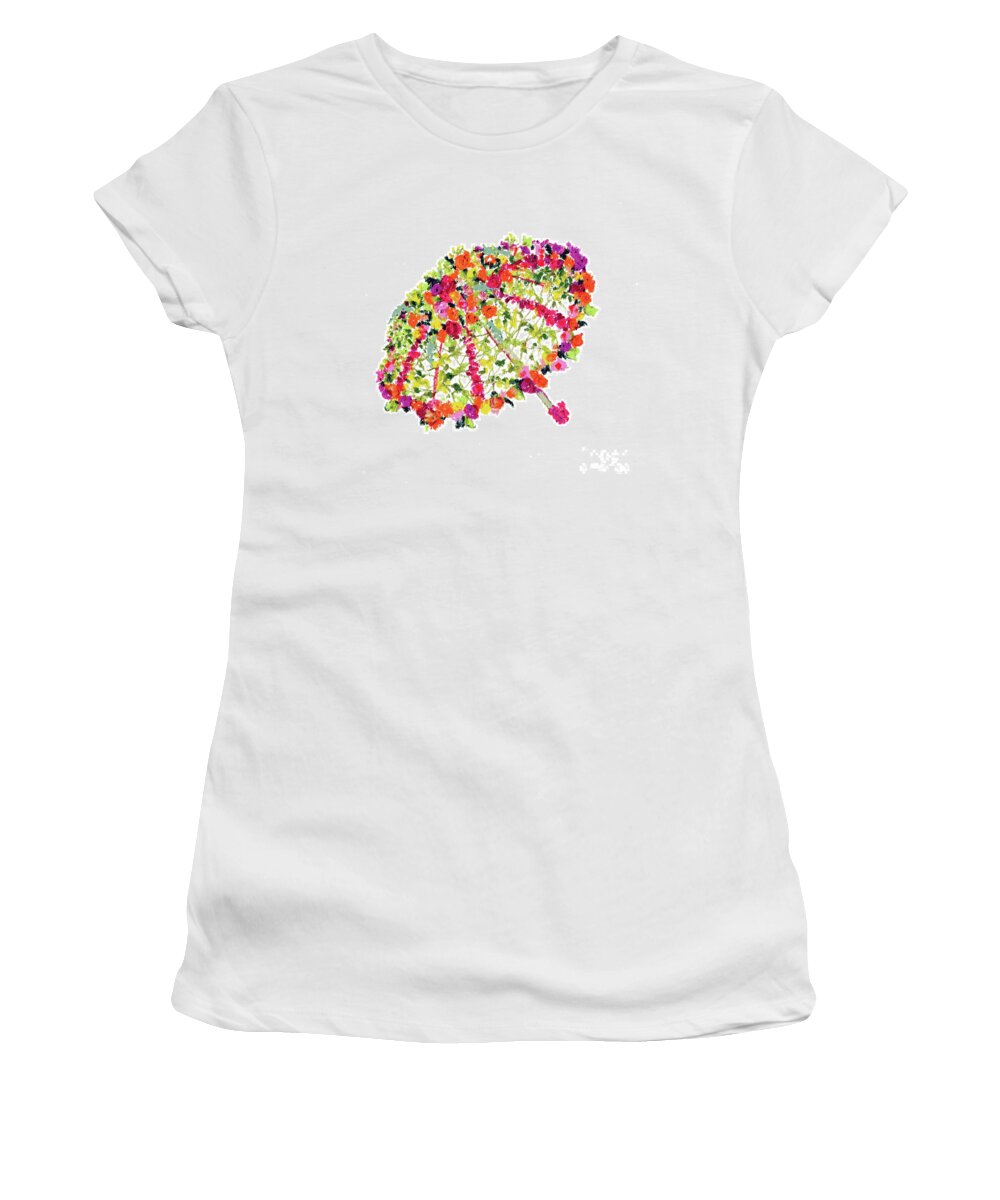 April Showers Women's T-Shirt featuring the pastel April Showers Bring May Flowers by Lauren Heller