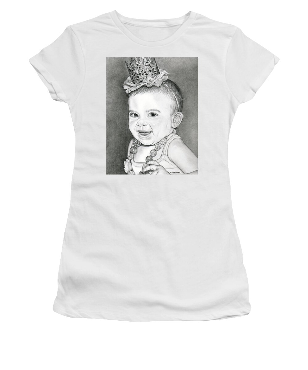 Pencil Drawing Women's T-Shirt featuring the drawing Arianna by Daniel Carvalho