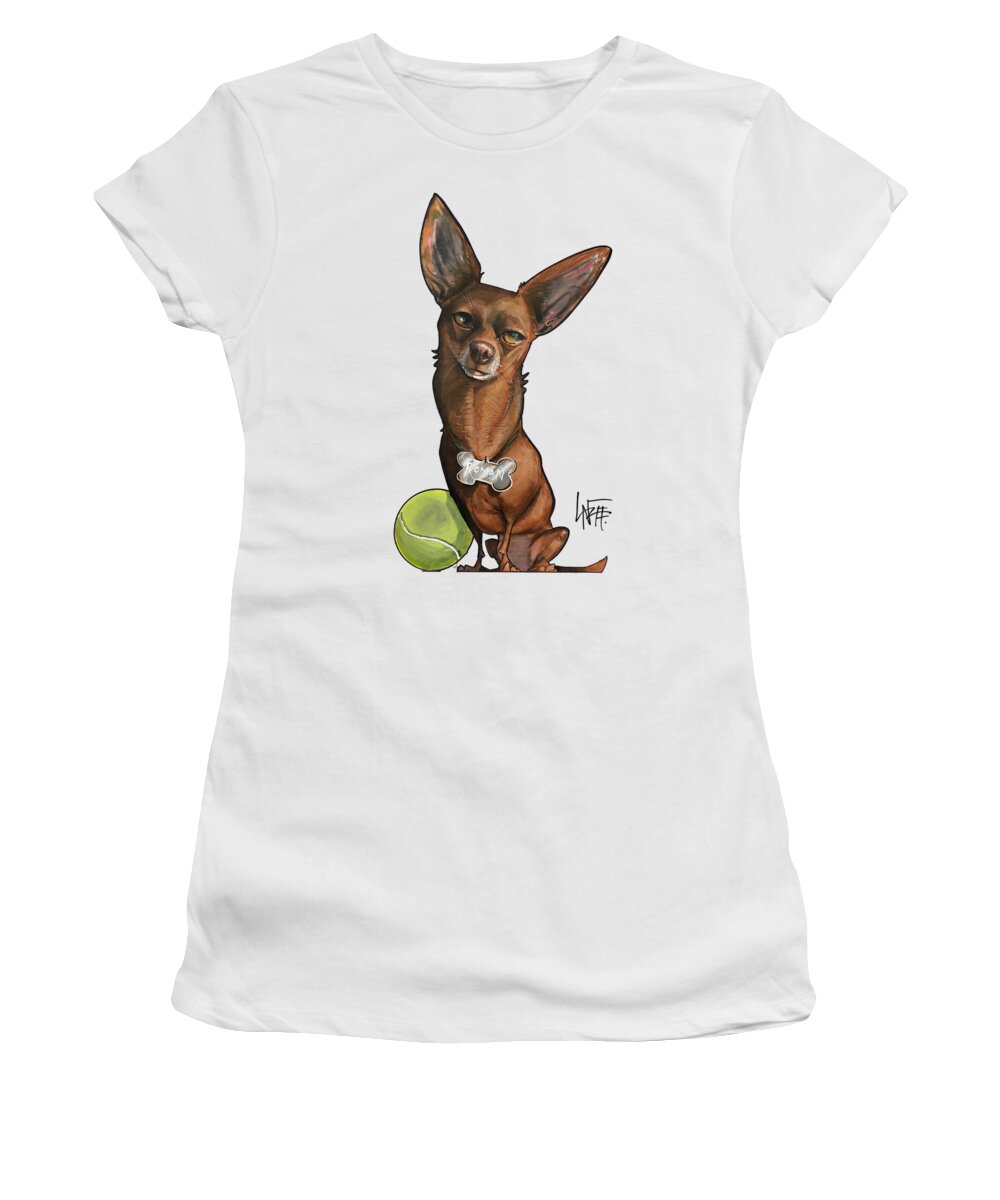 Dog Portrait Women's T-Shirt featuring the drawing Arizmendi 3544 by Canine Caricatures By John LaFree