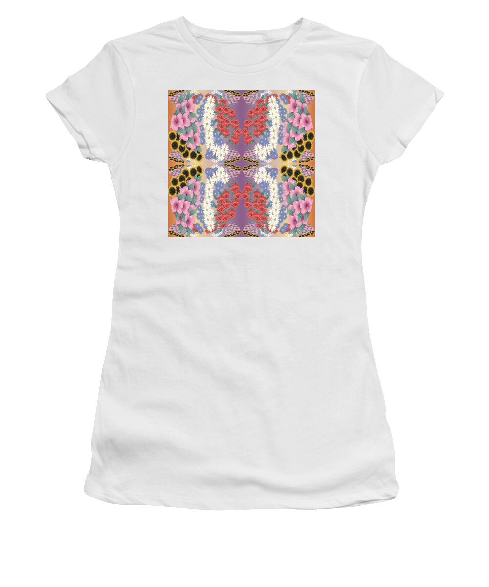 Urban Women's T-Shirt featuring the digital art 117 Express Flowers by Cheryl Turner