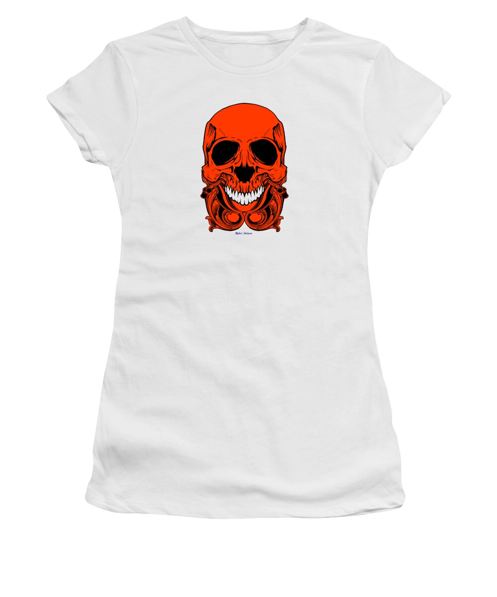  Women's T-Shirt featuring the digital art Red Skull by Rafael Salazar