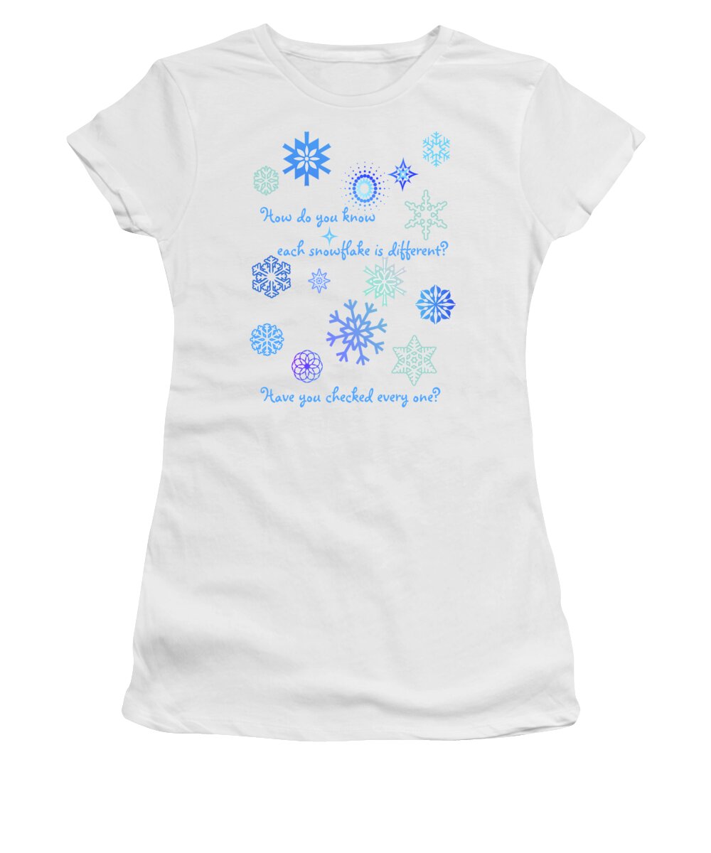 Snowflakes Women's T-Shirt featuring the digital art Snowflakes by Two Hivelys