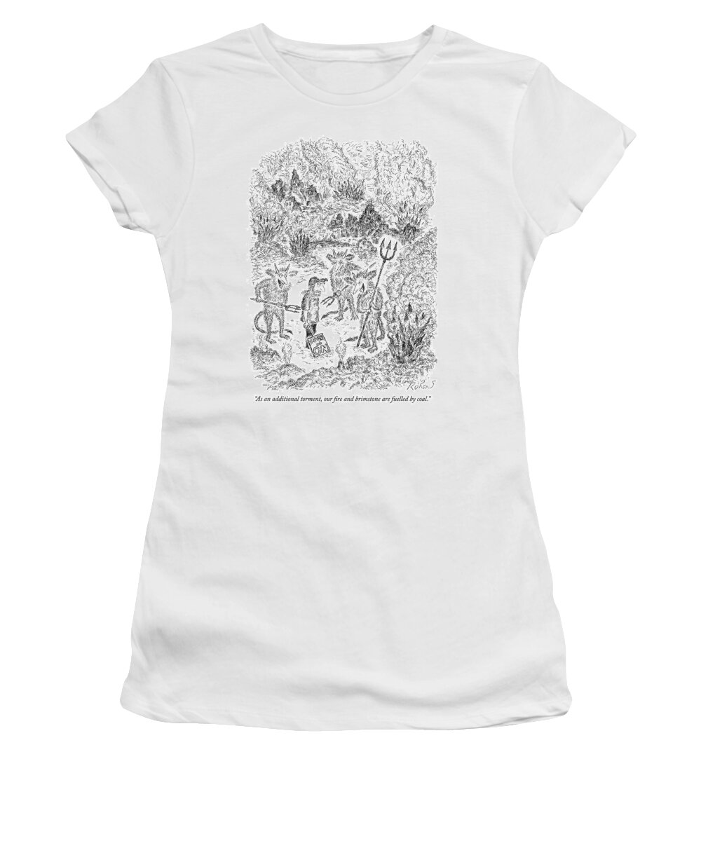 “as An Additional Torment Women's T-Shirt featuring the drawing As an additional torment by Edward Koren