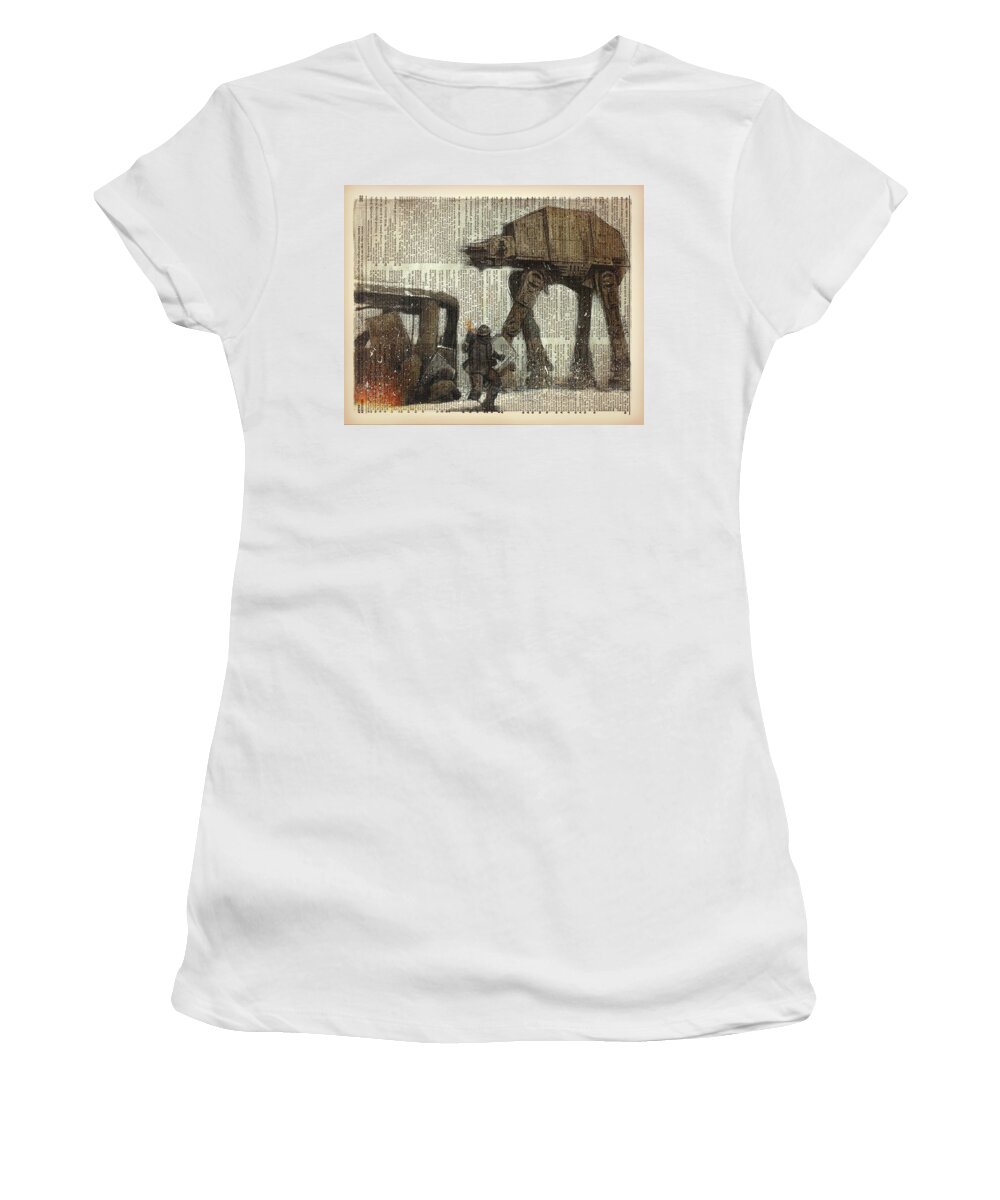 Art Print Women's T-Shirt featuring the painting At-at by Art Popop